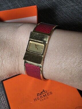 Authentic Hermes Loquet Bangle Bracelet Watch